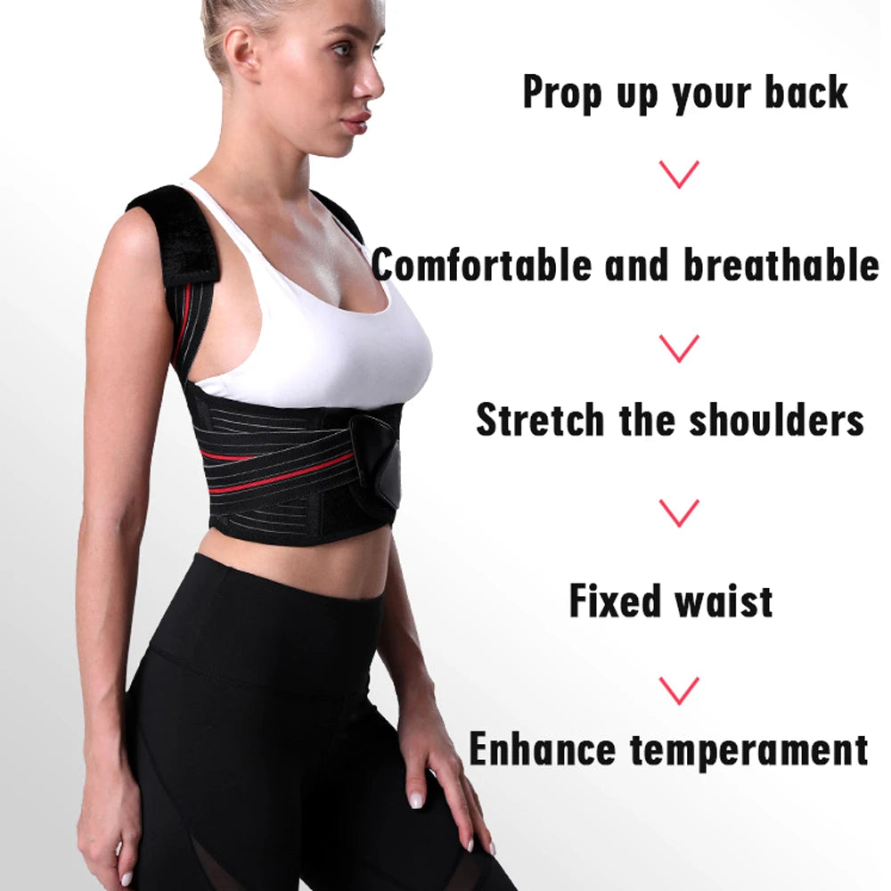 BraceTop Adjustable Posture Corrector Back Support Shoulder Brace Posture Correction Spine Posture Corrector Postural Fixer Tape
