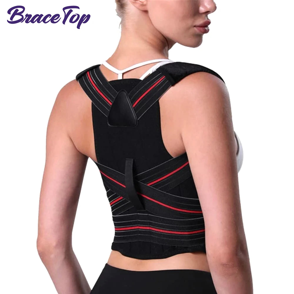 BraceTop Adjustable Posture Corrector Back Support Shoulder Brace Posture Correction Spine Posture Corrector Postural Fixer Tape