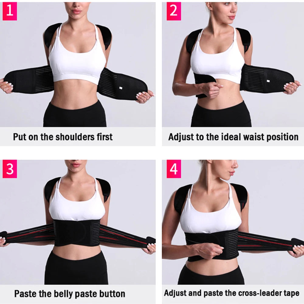 BraceTop Adjustable Posture Corrector Back Support Shoulder Brace Posture Correction Spine Posture Corrector Postural Fixer Tape