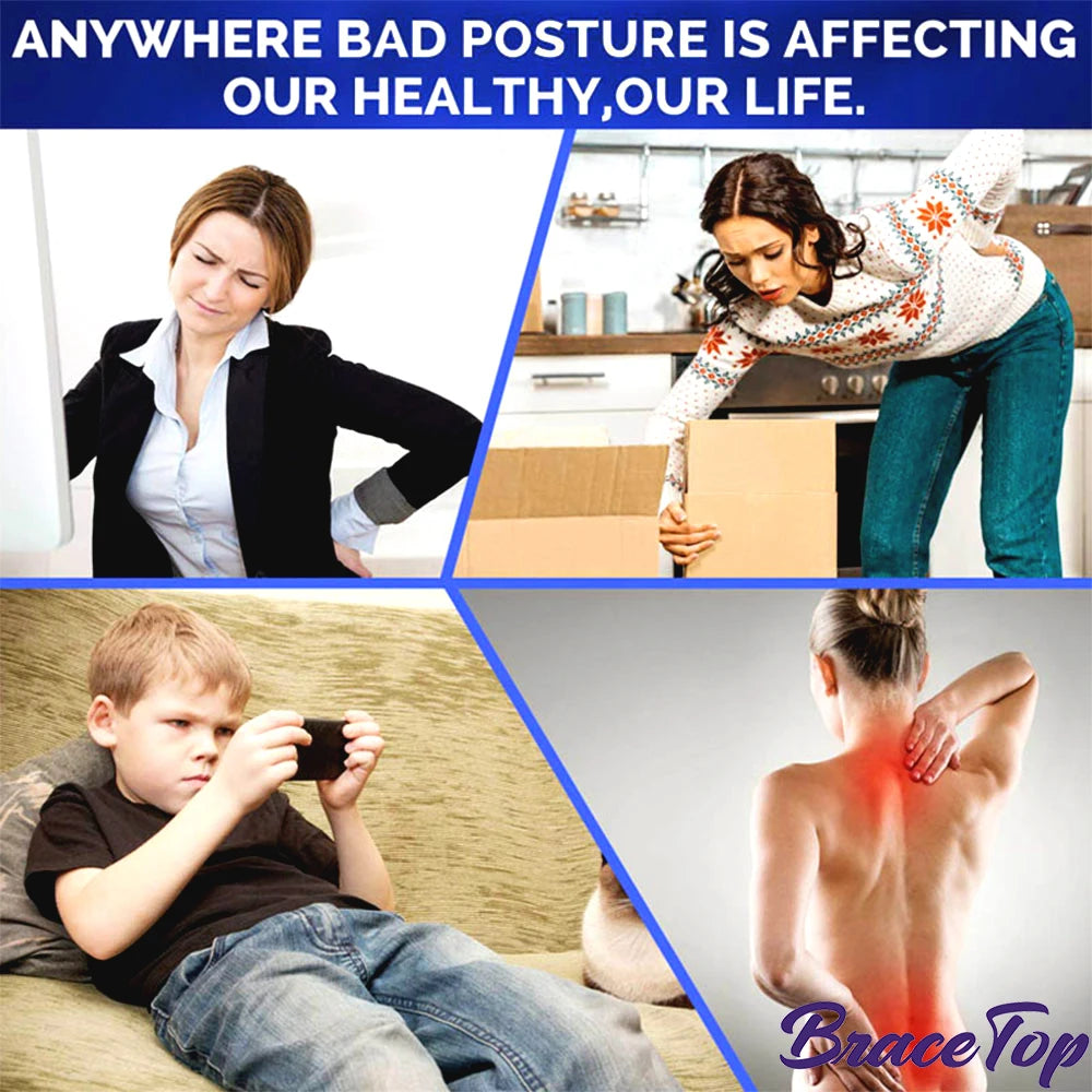 BraceTop Adjustable Posture Corrector Back Support Shoulder Brace Posture Correction Spine Posture Corrector Postural Fixer Tape